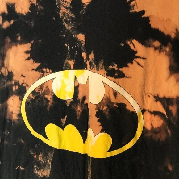 DC Comics Batman Bat Girl Tie Dye Acid Wash Short Sleeve Long T Shirt Dress Tee - Picture 5 of 8